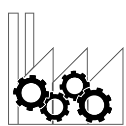 Web Application Icon (An Industrial Factory with some gears)